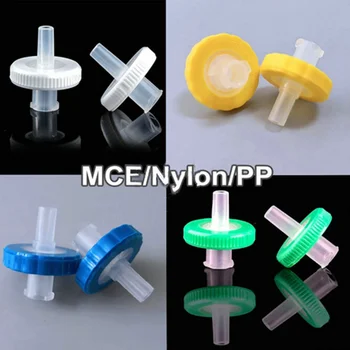 100pcs/bag Laboratório Disposable13mm 25mm Seringa de Plástico de Filtro com MCE/Nylon/PP Membrana Microporosa