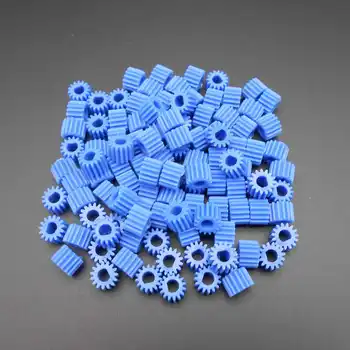 100PCS/MONTE 0,5 M 15T D-Forma de Plástico Azul Estimular D Engrenagem D Tipo De 0,5 Módulo 15 Dentes de Abertura de 3 mm de D-eixo D-Diâmetro do motor de 8,5 mm