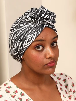 2022 Nova Boêmia-Africana Headtie Macio, Elástico Hijab Caps Muçulmano Envolver A Cabeça Turbante Chapéu De Moda De Quimio Bonnet Pronto-A-Vestir