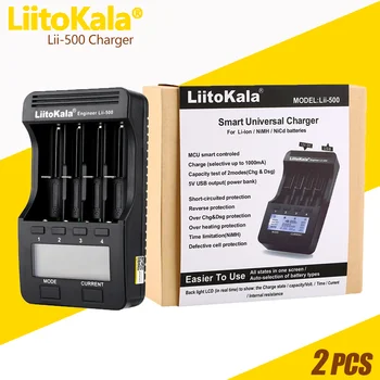 2PCS LiitoKala Lii-500 Lii-600 Lii-500S Lii-M4 Lii-M4S Carregador para 18650/26650/18350/16340 AA AAA 3,7 V 1.2 V lítio bateria NiMH