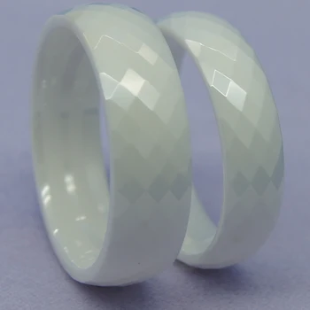 8mm clássico faceta branco hi-tech à prova de riscos anel de cerâmica 1pc