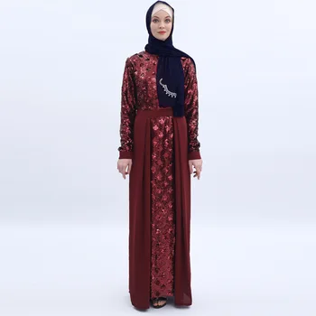 Africana Bangladesh Hijab Muçulmano Abaya Mulheres Dubai Caftan Veste Plus Size Boubou Mulher Jalabiya Turco Vestidos De Lantejoulas Vestido Islã