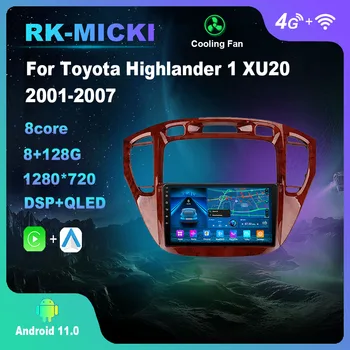 Android 11.0 Para o Toyota Highlander 1 XU20 2001-2007 Player de Multimídia de Auto Radio GPS Carplay 4G WiFi DSP Bluetooth