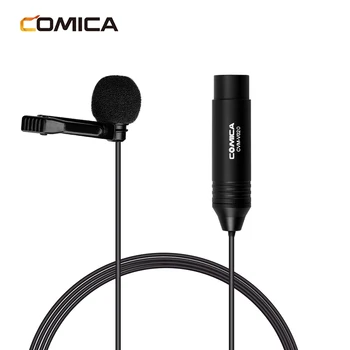 Comica CVM-V02 Lavalier Microfone Condensador Micro para Canon Sony Panasonic Câmaras de vídeo de Alimentação para a Gravação do YouTube Entrevista