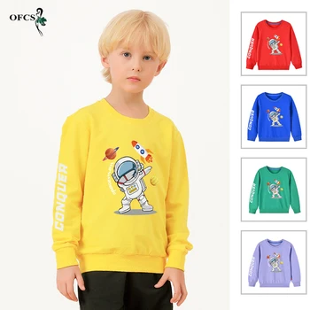 Crianças Hoodies Camisolas de Menina Crianças 2-12 Anos de Idade Manga Longa Camisola de Algodão Pulôver de Outono dos desenhos animados BoBy T-shirt de Roupas