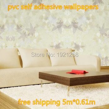 Frete grátis 0.6*5m pegajoso impermeável papel de parede romântico papel, vinil, papel de parede sala quarto TV a configuração de papel de parede