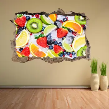 Frutas frescas Adesivo de Parede Mural de Decalque de Impressão a Arte de Cozinha de Loja de Decoração de Casa de CH2