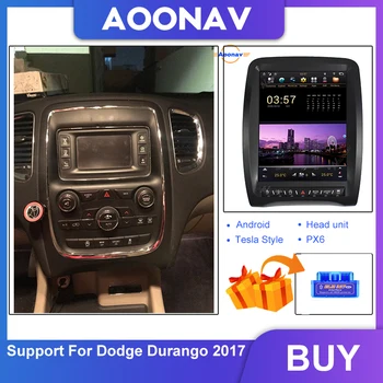 GPS de Navegação Para DODGE Durango 2017 Unidade de Cabeça Estéreo do Receptor Multimédia Leitor de Carro do Andróide do Rádio de 2 Din Tesla Tela de Toque