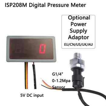 ISP208M 1200Kpa Digital Medidor de Pressão Com PressureSensor 0-1.2 Mpa G1/4