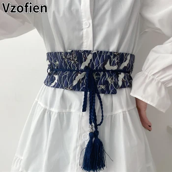 Kimono Japonês Cinto De Guindaste Bordados Estilo Vintage Cintura Cummerbunds Yukata Vestido Com Cinto Da Moda De Cintura Decoração Haori Obi