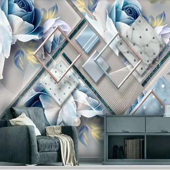 Moderno geométrica de mármore Europeu rose 3d papel de parede mural, papel de parede,sala de tv, sofá parede do quarto papéis de parede decoração da casa