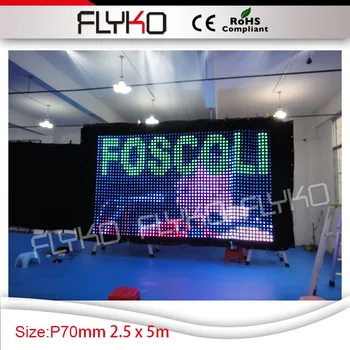 P70mm 2,5 m x 5m luzes led pano de vídeo a tela cortina de luz de dança fases