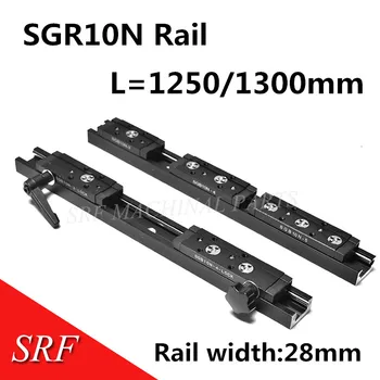 Retângulo roda Linear de Trilho de Guia 1pcs SGR10N L=1250/1300mm com SGB10N rolo ferroviário apresentação de bloco