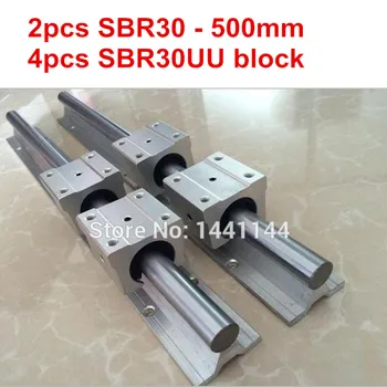 SBR30 linear de trilho de guia: 2pcs SBR30 - 500mm guia linear + 4pcs SBR30UU bloco para cnc de peças