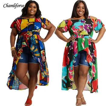 XL-5XL Plus Size Africano Vestido Para as Mulheres 2021 Moda Verão Dashiki de Impressão Babados Vestido Novo Manto Elegante Africano Vestido de Festa