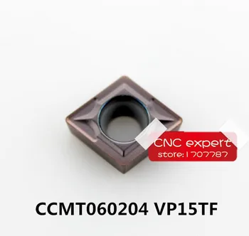 CCMT060202/CCMT060204/CCMT060208 VP15TF tornearia ferramenta de pastilhas de metal duro para Aço Inoxidável Processo de correspondência com SCLCR/SCFCR