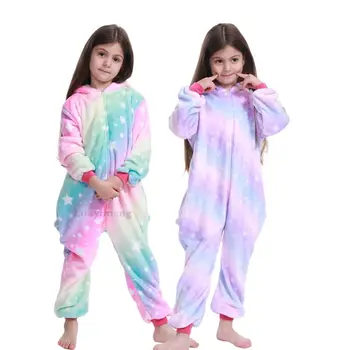 Meninos Meninas Rapazes Raparigas Pijama Kigurumi Crianças Pijamas Panda Macacão De Pijamas De Inverno As Crianças De Flanela Festa Macacão Bebê Macacões Traje