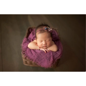 Nova chegada do Recém-nascido gaze envoltório de fotografia com adereços Bebê malha stretch, enrole Nweborn swaddle cobertor adereços foto