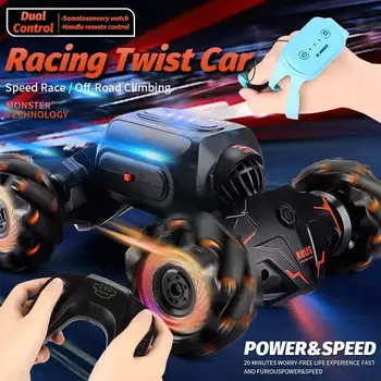 RC, Brinquedo do Carro de 2,4 G de Controle Remoto de Rádio Carros RC Assistir Gesto Sensor de Rotação, Torção Stunt Deriva de Veículos de Brinquedo Para Crianças Q5M7