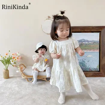 RiniKinda 2023 Moda Bebê Meninas Romper Do Algodão De Manga Curta Macacão De Bebê Infantil Playsuit Macacões Bonito Recém-Nascidos Roupas