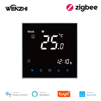 ZigBee 3.0 A Temperatura Do Termostato Controlador De Sistemas De Água De Piso Elétrico De Aquecimento De Caldeira De Gás Da Vida Inteligente Tuya Alexa Inicial Do Google