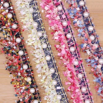 0,9 M Multicolor Algodão Franja de Borla Guarnição da Fita Com gotas de Flor Para DIY de Costura Fornecimento de Vestuário de Roupa Acessório de Traje de Decoração