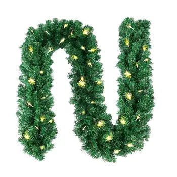 1,8 m Guirlanda de Natal Verde de Vime Artificial de Natal Natal de Suspensão de Vime Enfeite de Natal Guirlanda de Festa Decoração de T C9i9