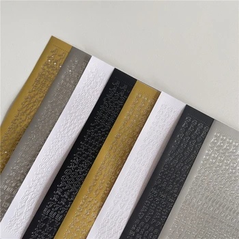 1 Folha de PVC Impermeável Durável coreano de Ouro Prata Letra em inglês Adesivos Para DIY Álbuns Fotos de Decoração