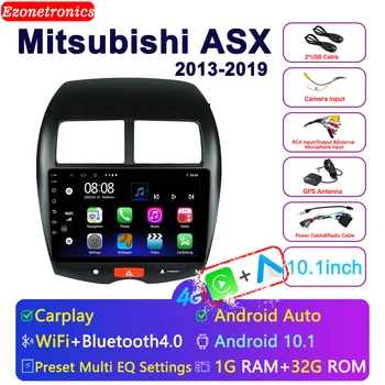 10.1 polegadas Para Mitsubishi ASX 2013-2019 com Carplay Android Auto Rádio de Tela de Toque Capacitivo de Navegação GPS Bluetooth