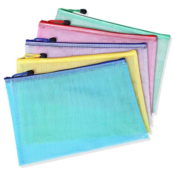 10 Peças/Lote A3 A4 Tamanho Grande Transparente Documento Saco de Armazenamento de PVC Impermeável com Zíper Arquivo de Sacos de Papel, Livros Bolsa