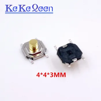100PCS 4x4x3mm Interruptor de Botão de pressão de Cobre H=3mm 4*4*3mm 4*4*3.0 mm SMD Micro-chave Tact Switch 5 NOVO.2x5.2x3mm