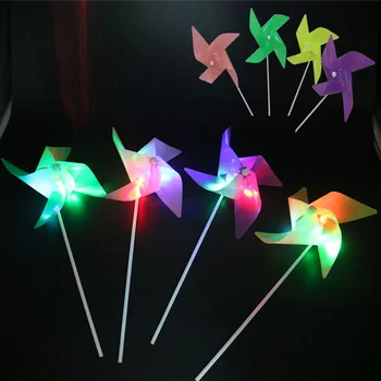 100pcs Criativo Piscando LED Flash Moinho de vento Brilho Colorido Luz de Brinquedos Para as Crianças Presentes das Crianças a Decoração do Partido ZA6090