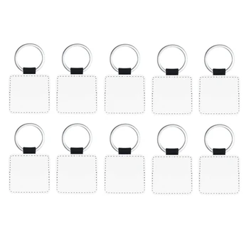 10Pcs de Couro, Chaveiros em Branco MDF Chaveiros de Sublimação de Transferência de Calor Kit de Chaveiros
