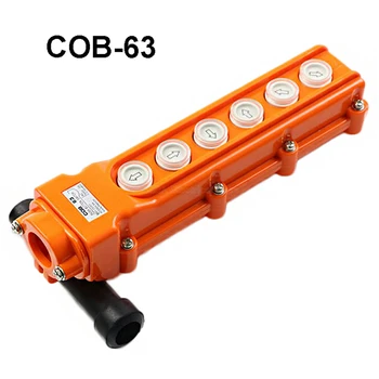 1Pcs COB-63 à prova de chuva Controle do Guindaste Interruptor de Botão de pressão para Talha Pingente Controlador de 5A 250V Laranja Vermelho