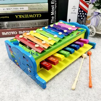 2 Em 1 Xilofone para Iniciantes Criativo arco-íris Colorido de Madeira feito à mão Multifuncional Crianças Orff Instrumentos Musicais 2022