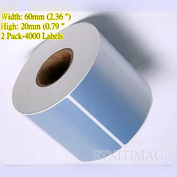 (2000Sheet/Etiqueta do Rolo de adesivos) Prata etiqueta de código de barras 60mm(2.36