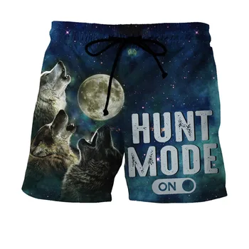 2020 mais Recentes de Praia no verão Solto Calções de Desporto Homens Fresco lobo Animal Impressas em 3d Calças Curtas Venda Quente shorts