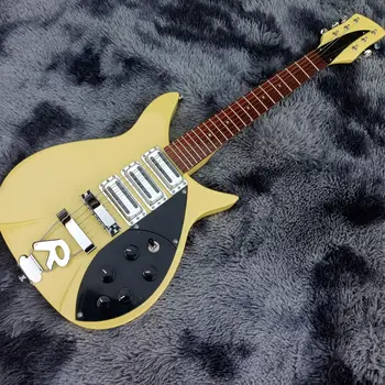 2022 de Alta qualidade Ricken 325 guitarra elétrica, creme pintados tamanho curto guitarra elétrica, frete grátis