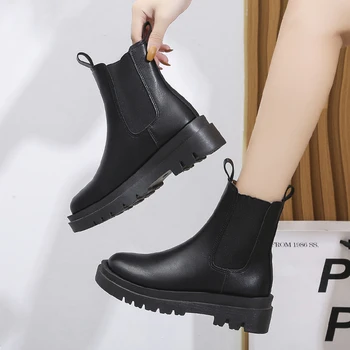 2022 Novo de Luxo Chelsea Boots Mulheres Tornozelo Botas Grossas Primavera, Outono Sapatos de Plataforma Tornozelo Botas de Calcanhar de Inicialização Designer de Sapatos femininos