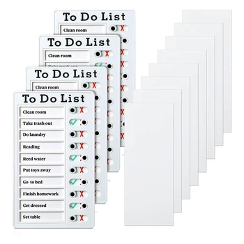 4 Pcs Para Fazer a Lista Memo de Tabuleiro Amovível, a Placa da Mensagem de Plástico RV lista de verificação de Agenda Pessoal a Bordo Com 8 Cartões