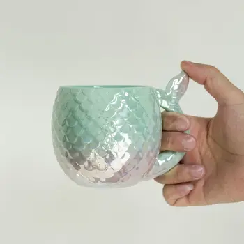 450ml Criativo Canecas Sereia Canecas de Cerâmica Brilhante Copo de Água Xícara (chá) de Café Canecas de Decoração de Casa