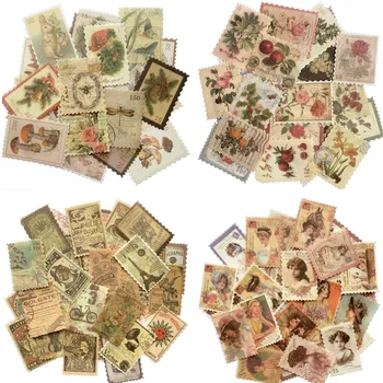 480Pcs Vintage Selos Adesivos, Estética Botânico Deco Etiqueta do Papel Para Scrapbooking, Diário, Planejadores