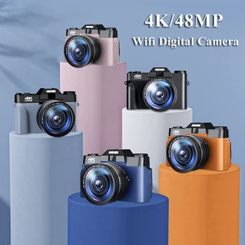 4K Câmera Digital 48MP Vlogging Câmera de vídeo para o YouTube wi-FI Portátil de Mão de Câmera Digital 16xZoom lapso de Tempo, câmera Lenta,