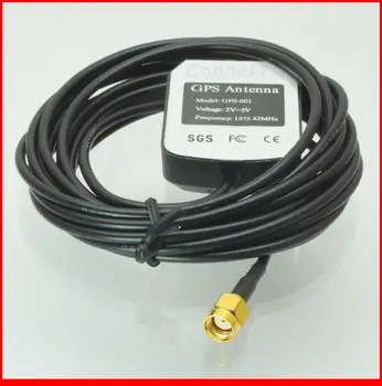 5pcs/monte RP-SMA conector macho RG174 5M cabo mini GPS Antena Activa 1575.42 MHz 3-5V