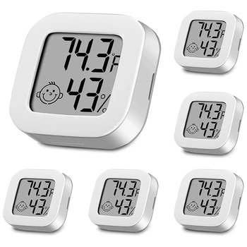 6 Peças Medidor De Umidade Sensor De Umidade Termômetro Interior Hight Preciso Da Temperatura E Umidade Do Monitor Fahrenheit