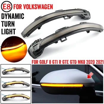 Acessórios para carro 2PCS Dinâmica do Sinal de volta Luzes LED Espelho do Lado do Indicador de Luz de pisca-Pisca para a Volkswagen VW Golf 8 MK8 2020 2021