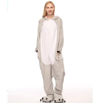 Adultos Kigurumi Koala Pijama Conjuntos De Roupa De Dormir De Pijama Animal Terno De Cosplay Do Inverno Das Mulheres, Vestuário Animal Bonito Traje De Inverno