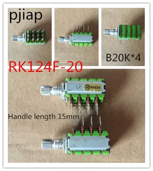 ALPHA Parâmetro de Precisão Quad B20K*4 alto-Falante do Computador Potenciômetro RK124F-20 Amplificador B20KX4 Comprimento da Haste de 15mm
