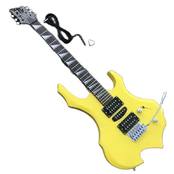 Amarelo Clássico Guitarra Elétrica De Corpo Em Rosewood Chrome Ponte Tremolo Importados De Hardware De Alta Qualidade
