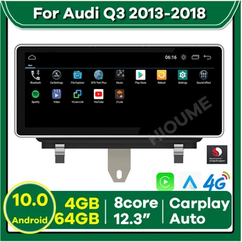 Android 10 Snapdragon 4G 64G Carro Player Multimídia GPS de Navegação de Rádio para a Audi Q3 2013-2018 CarPlay de Vídeo Estéreo Tela